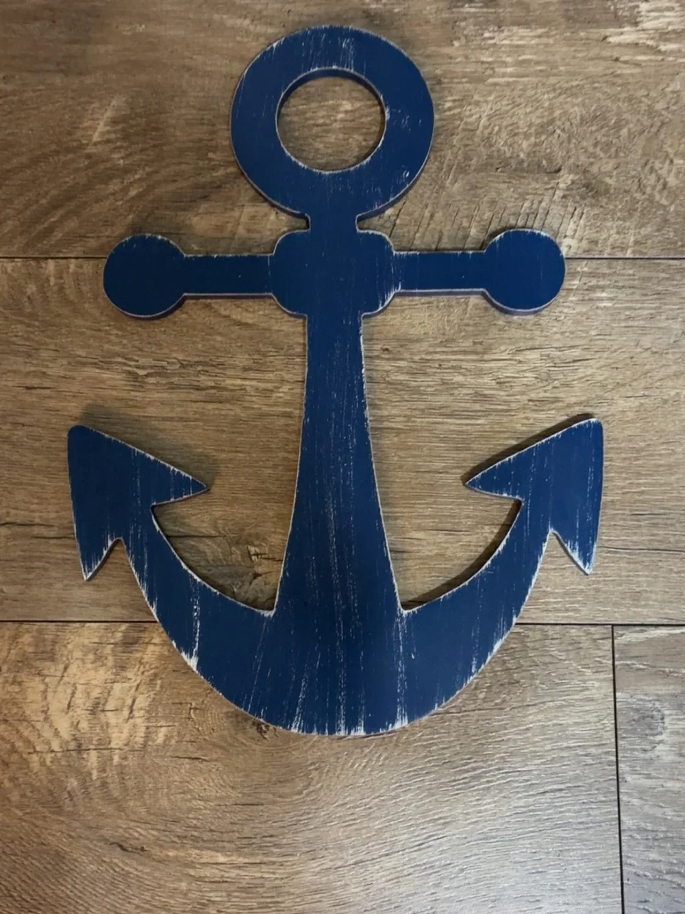 Abrand Distressed Navy Anchor Wall Art